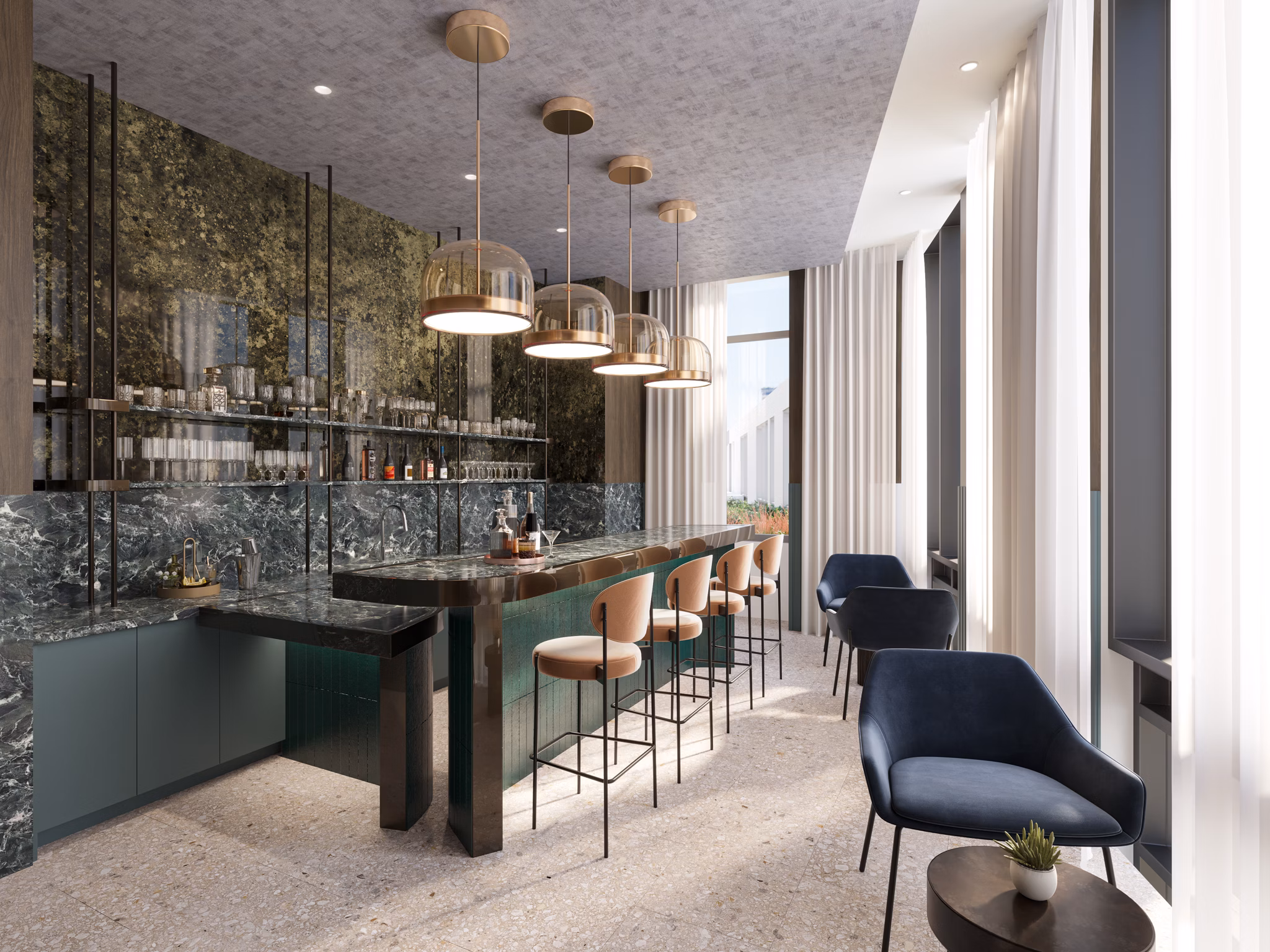 rendering at The Charles Apartments