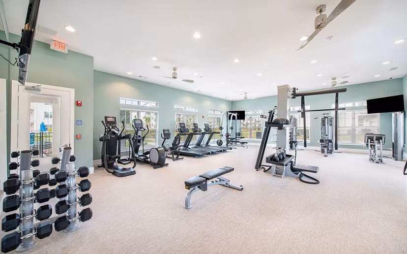 fitness center at Burnside Farms Apartments 