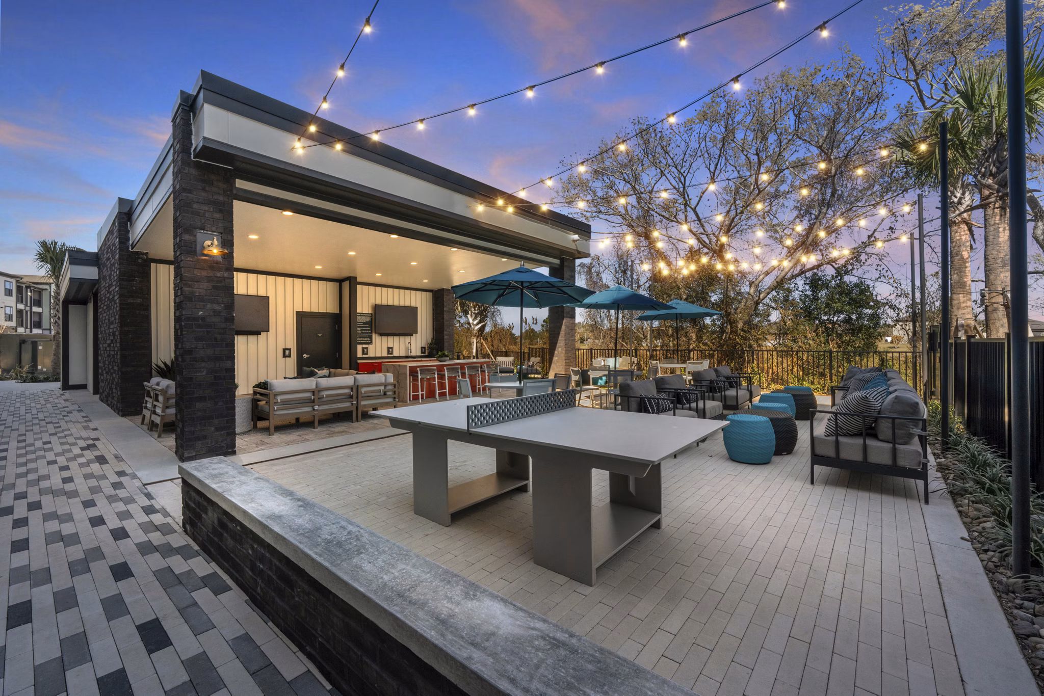 grill area at Elan Crown Point Apartments