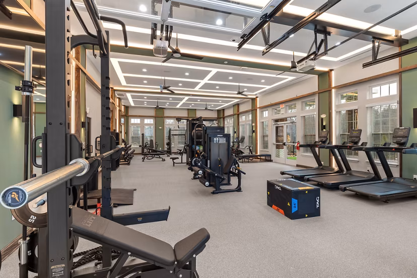 fitness center at Patrick's Pointe Apartments