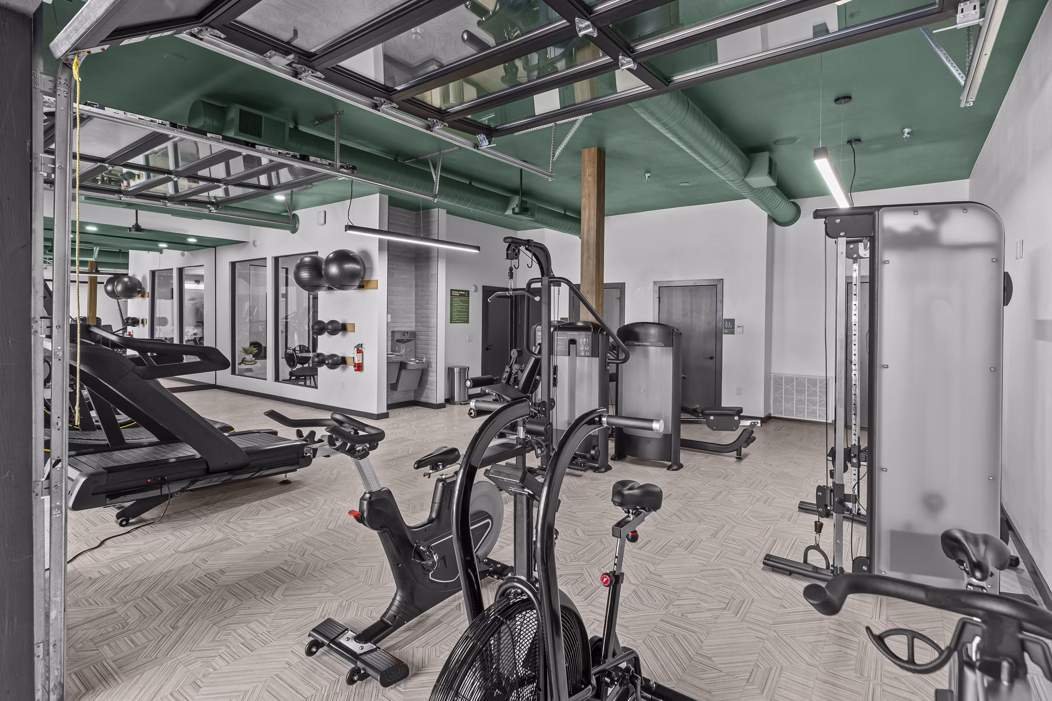 fitness center at Cleo Apartments