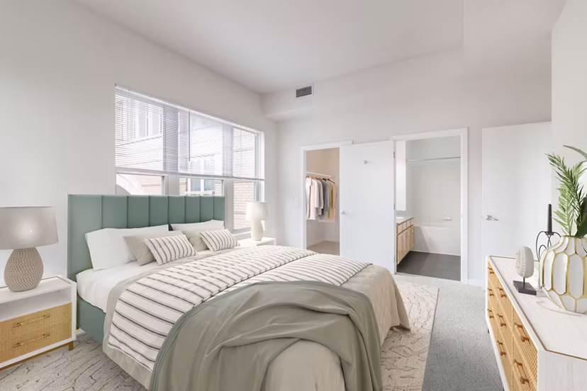 bedroom at The Clarendon Apartments