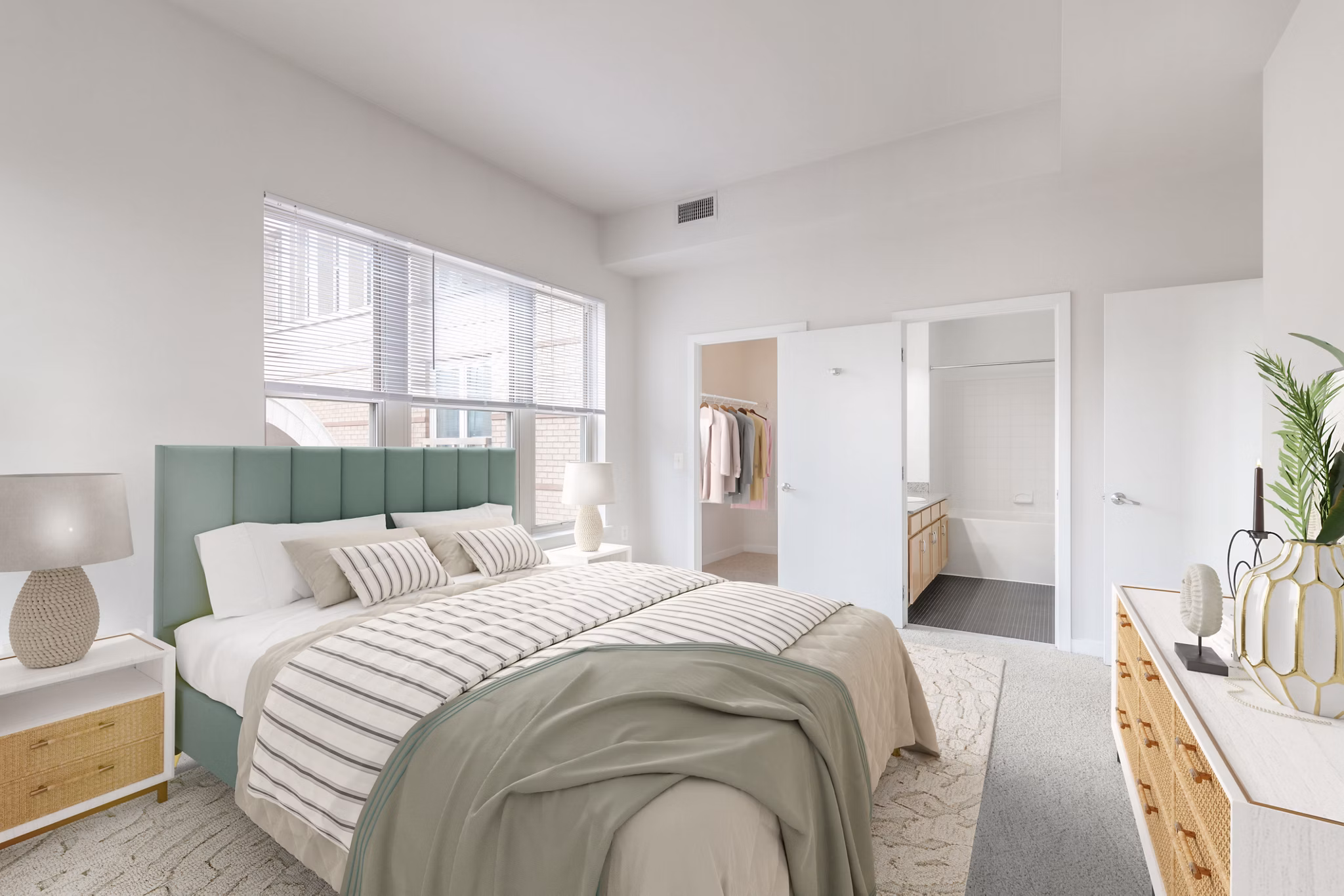 bedroom at The Clarendon Apartments