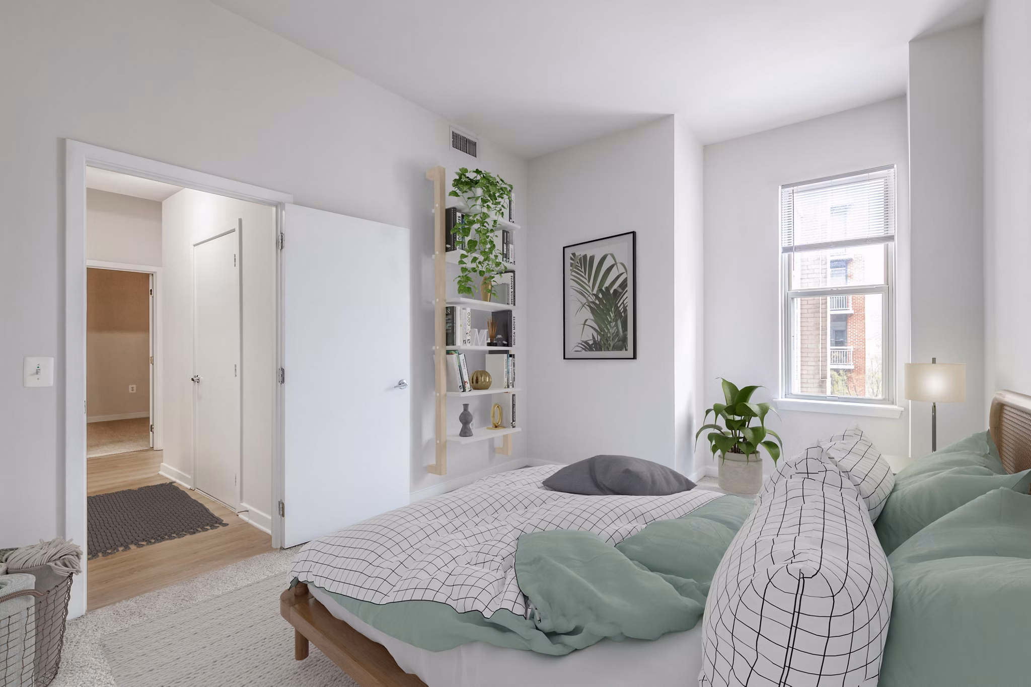 bedroom at The Clarendon Apartments