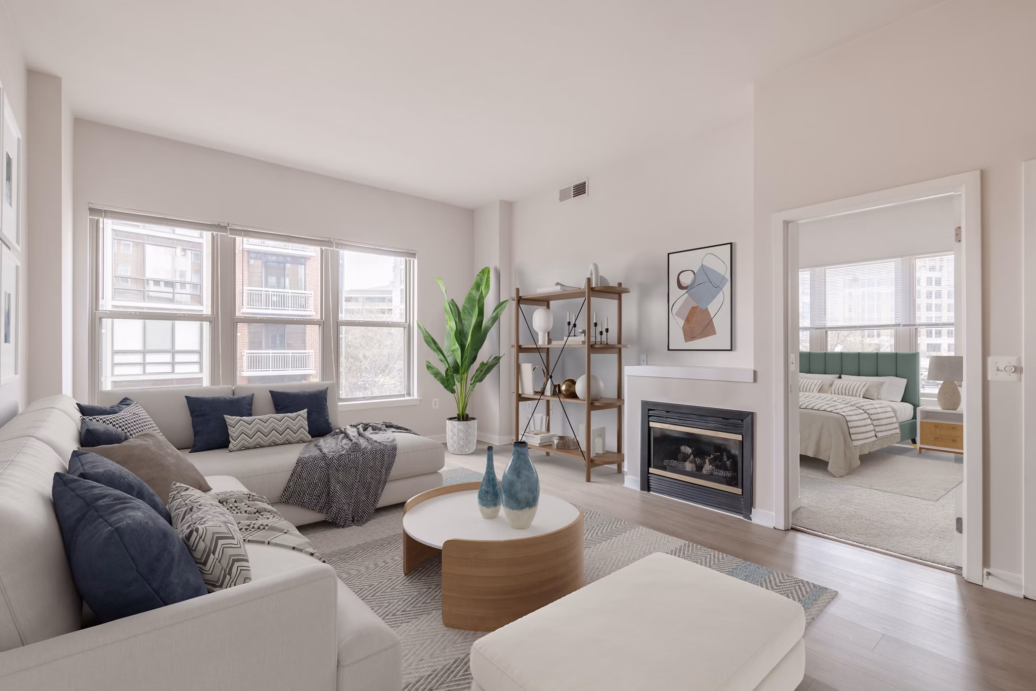 living room at The Clarendon Apartments