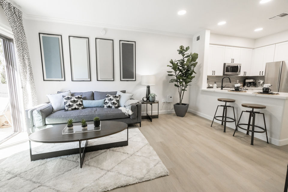 living room at Haven Townhomes at P83 Apartments 