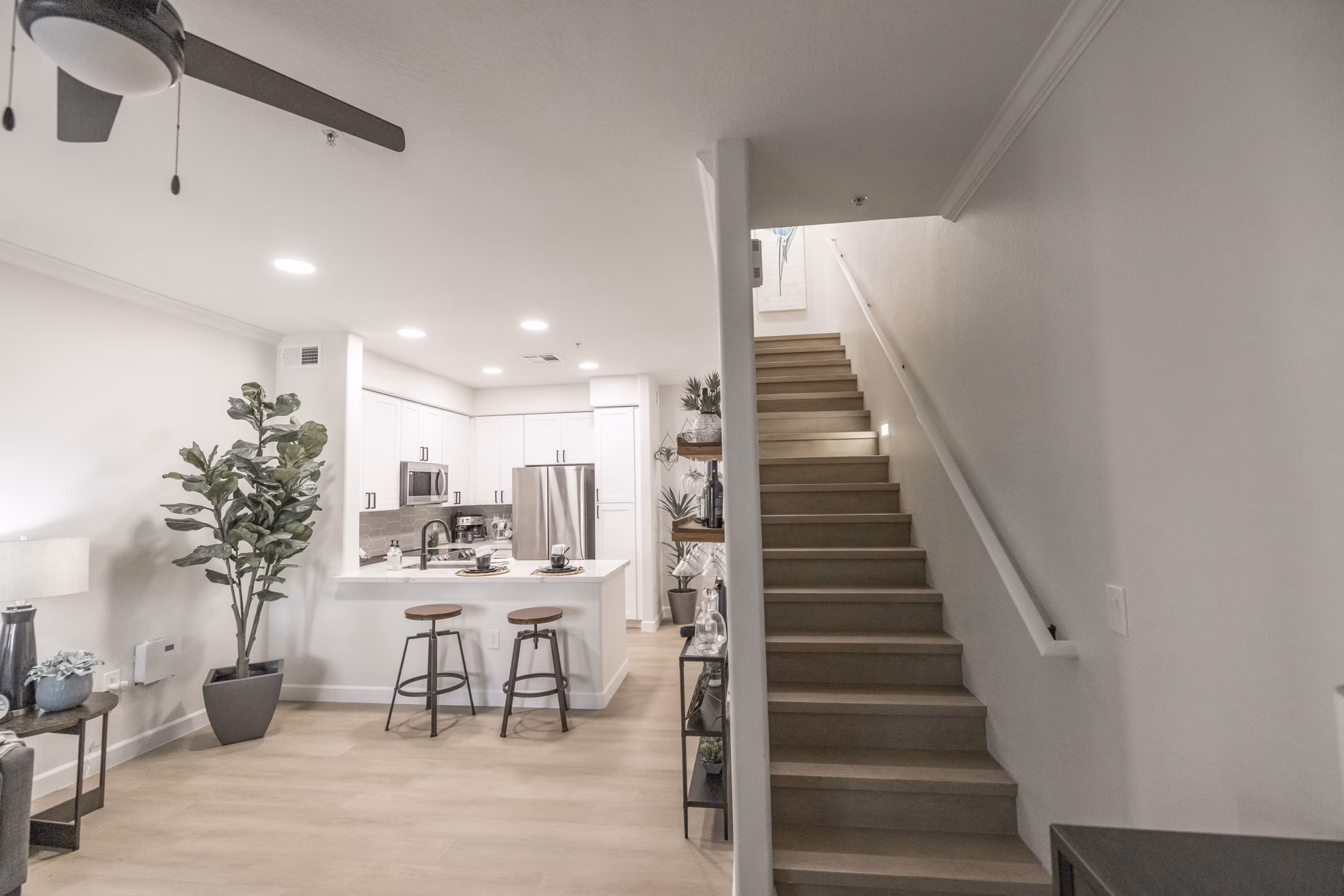 living room at Haven Townhomes at P83 Apartments 