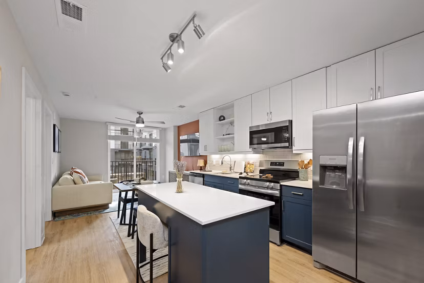kitchen at Trella Uptown Apartments
