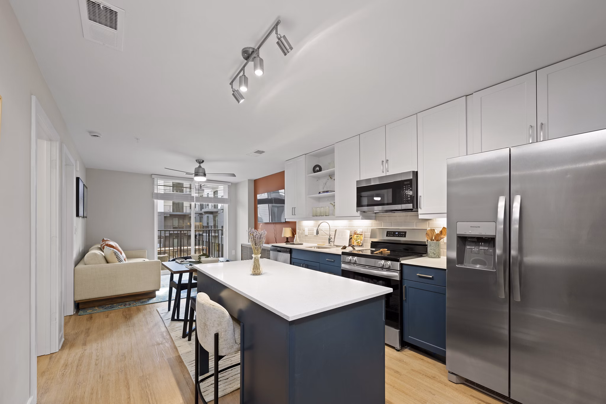kitchen at Trella Uptown Apartments