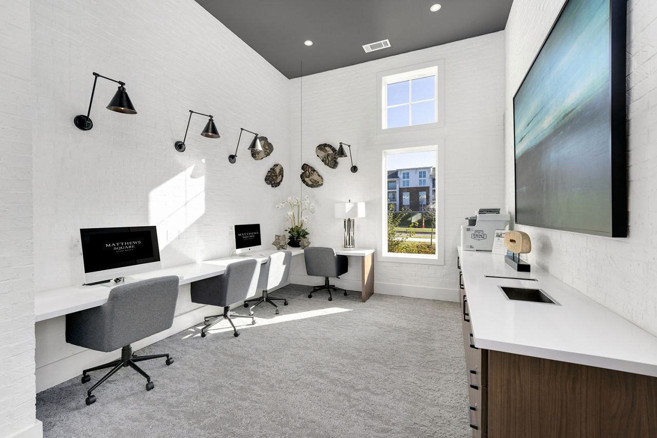 Work space at Matthews Square Apartments