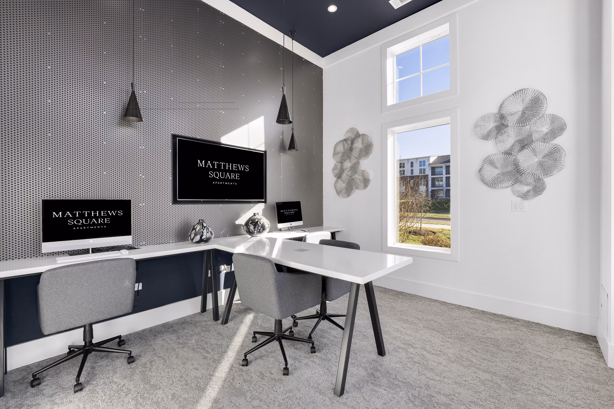 home office at Matthews Square Apartments