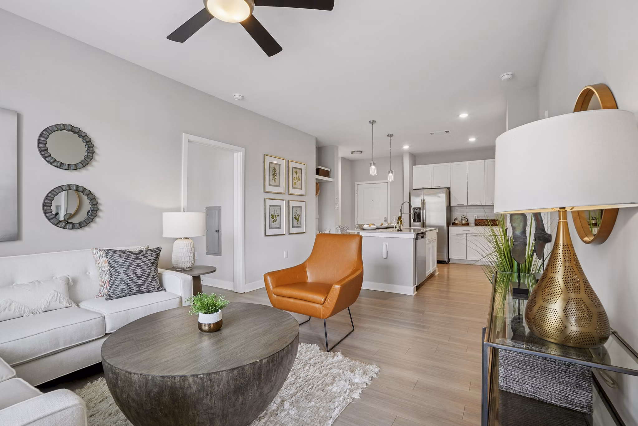 living room at Matthews Square Apartments