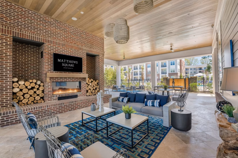 patio at Matthews Square Apartments