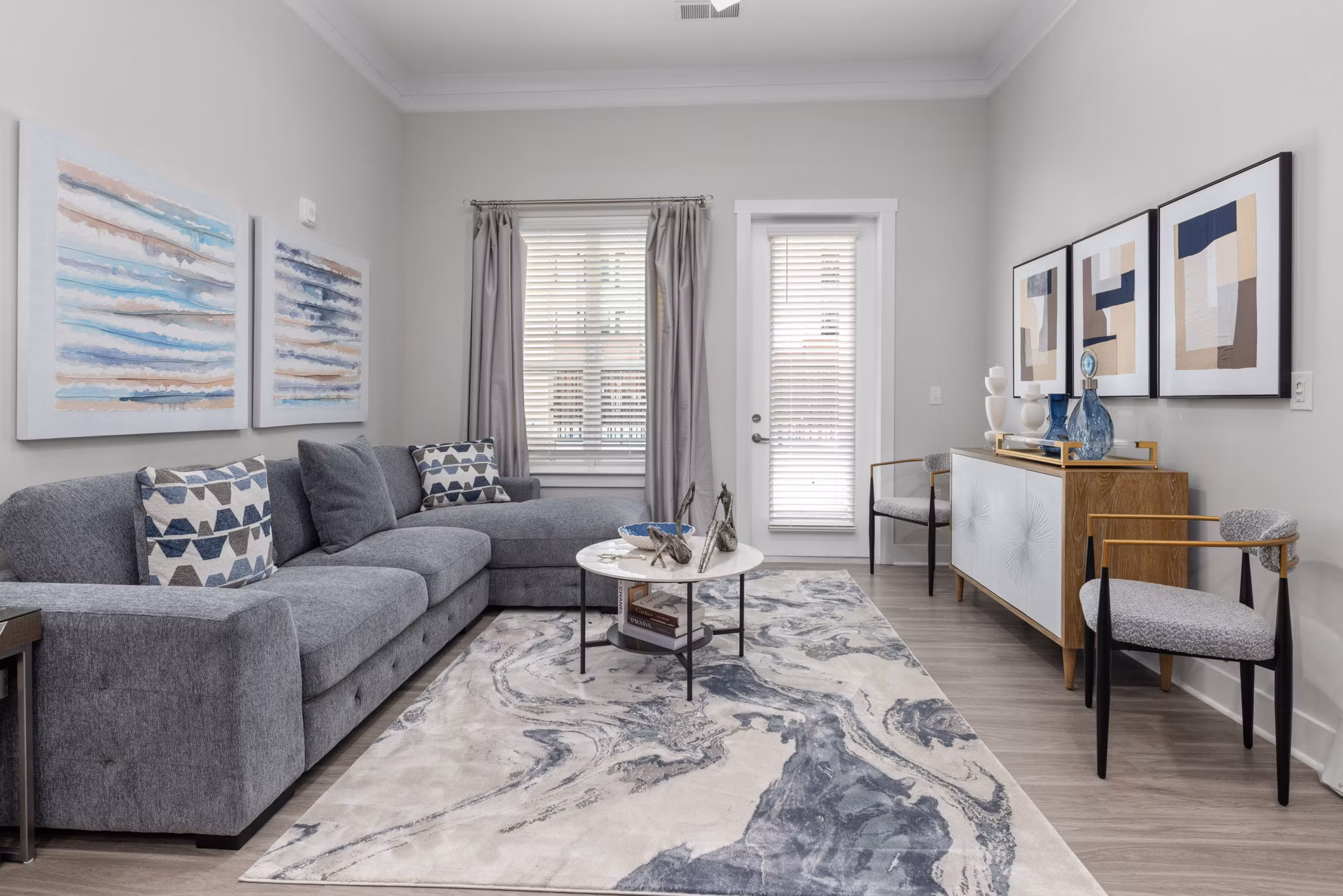 living room at Villages at Depot Apartments 