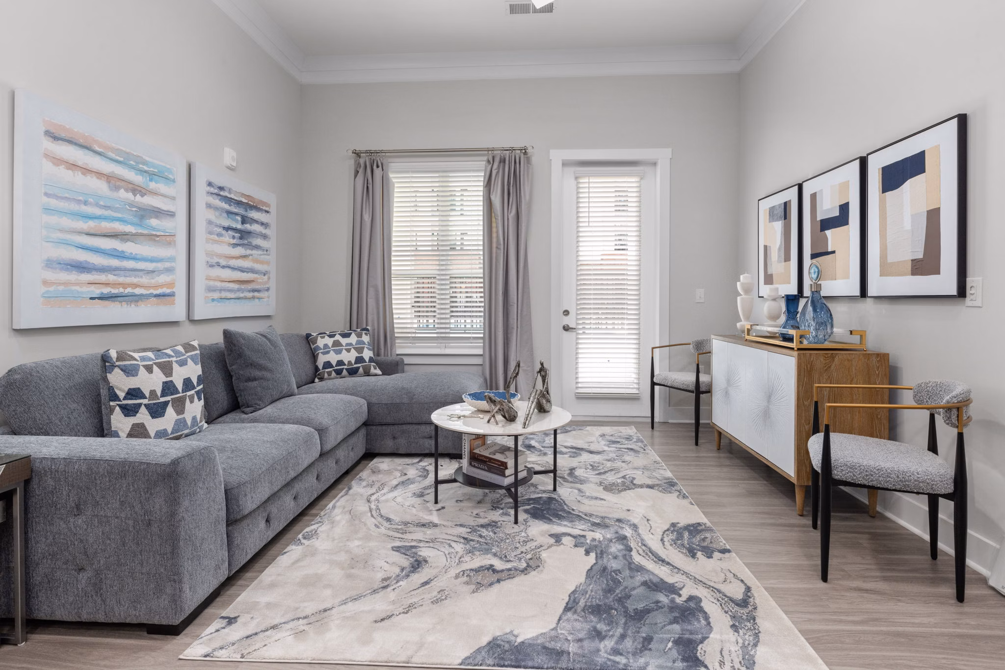 living room at Villages at Depot Apartments 
