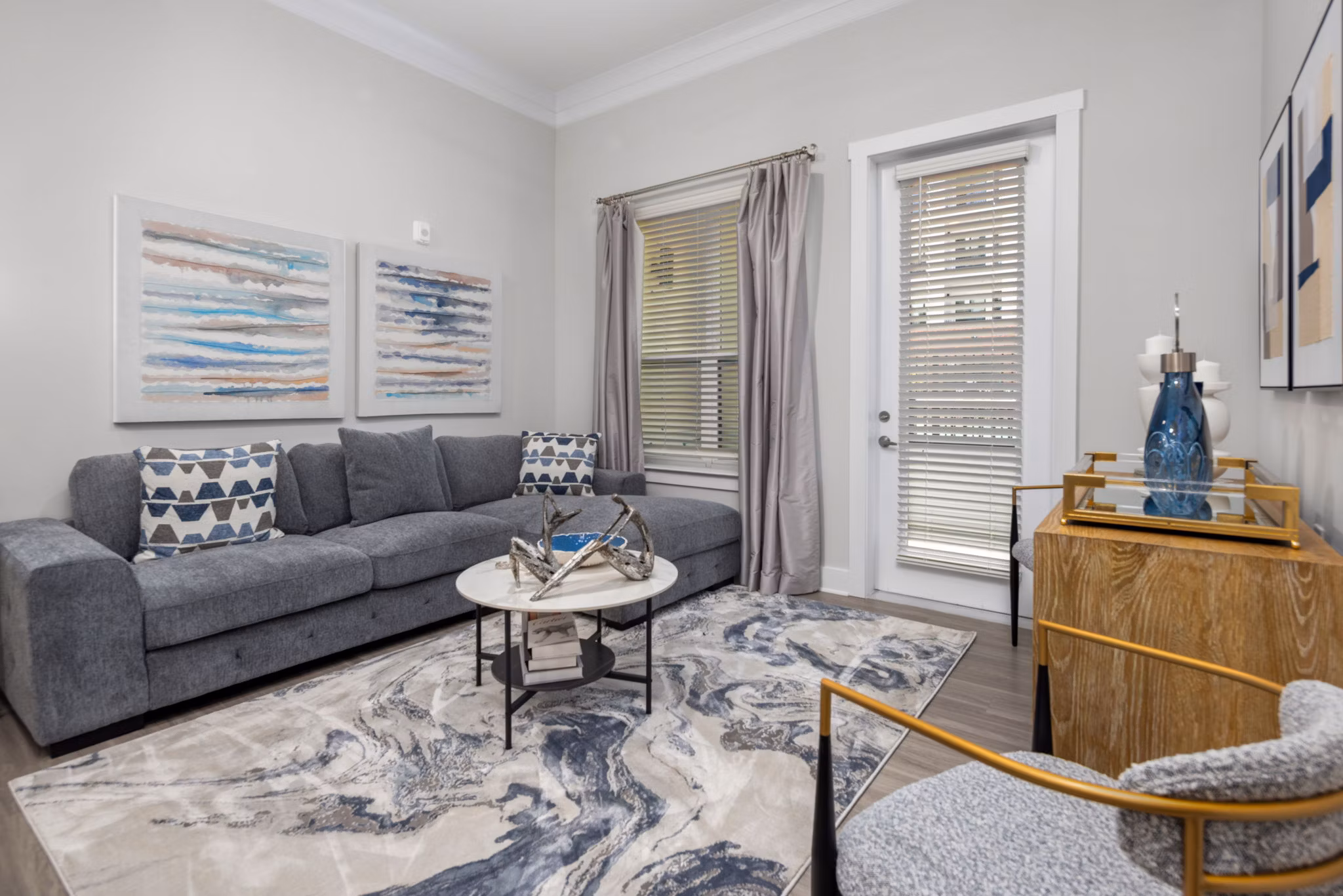 living room at Villages at Depot Apartments 