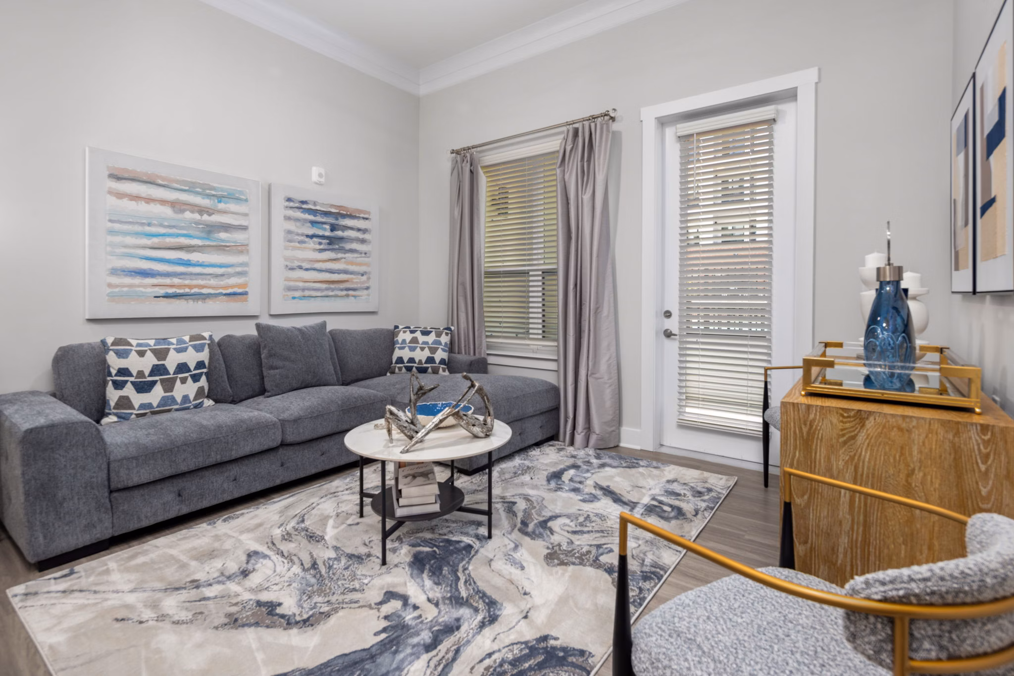 living room at Villages at Depot Apartments 