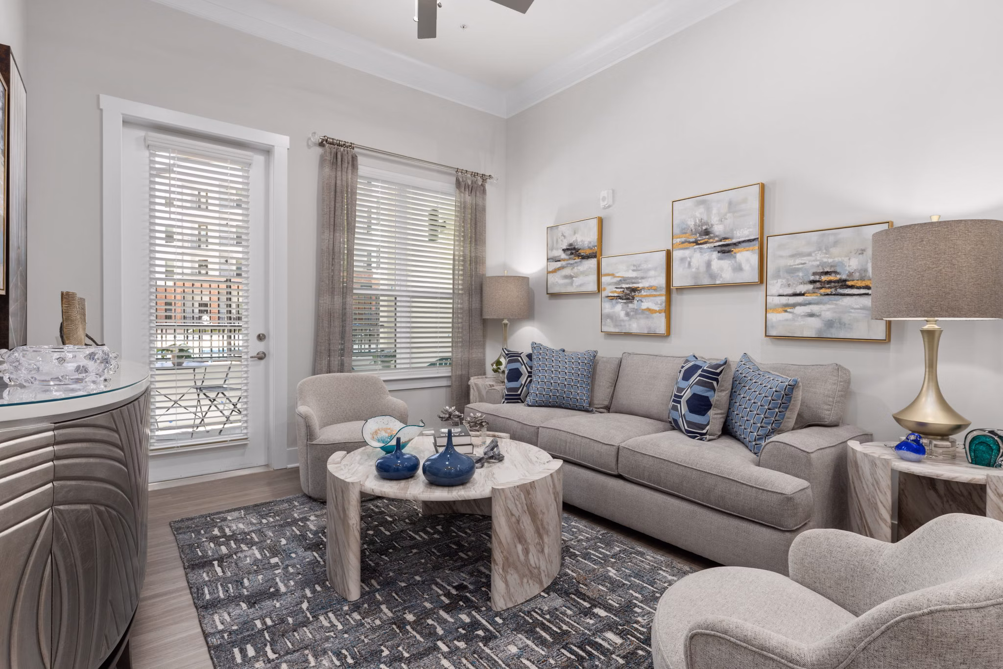 living room at Villages at Depot Apartments 