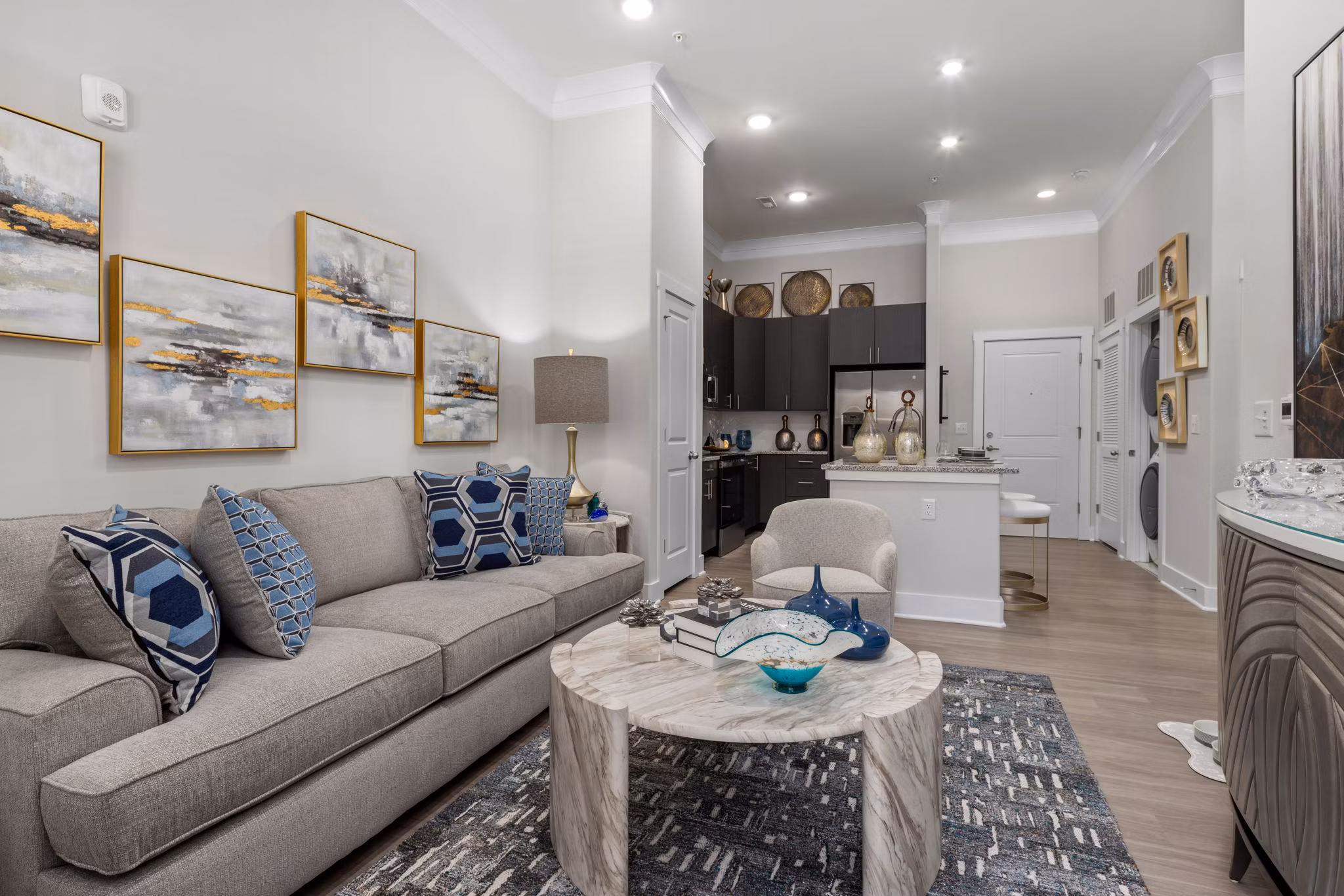 living room at Villages at Depot Apartments 