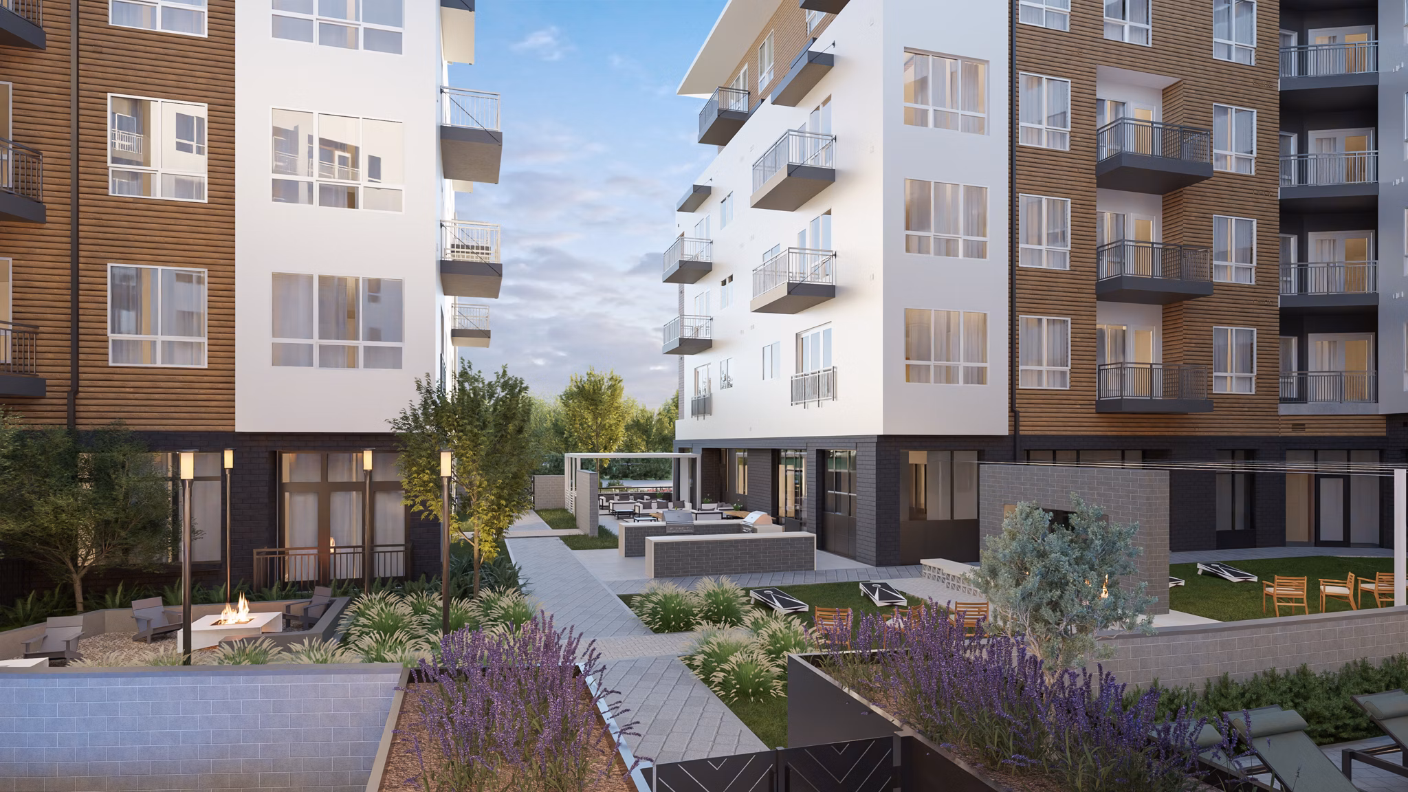 grill area at Chamberlain House Apartments 