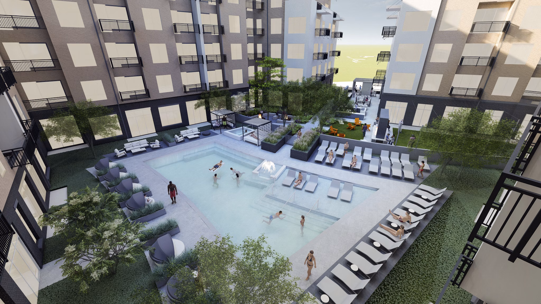 pool at Chamberlain House Apartments 