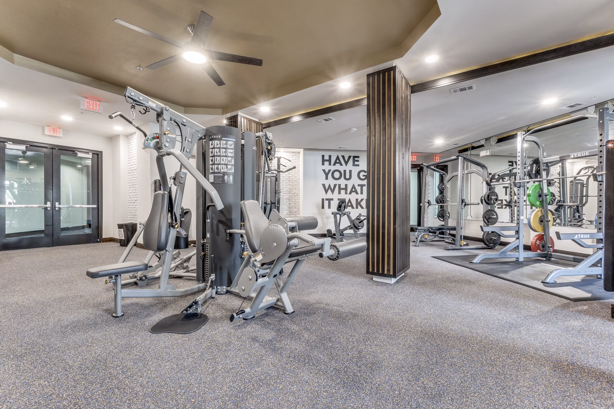 fitness center at The Armstrong at Knox Apartments