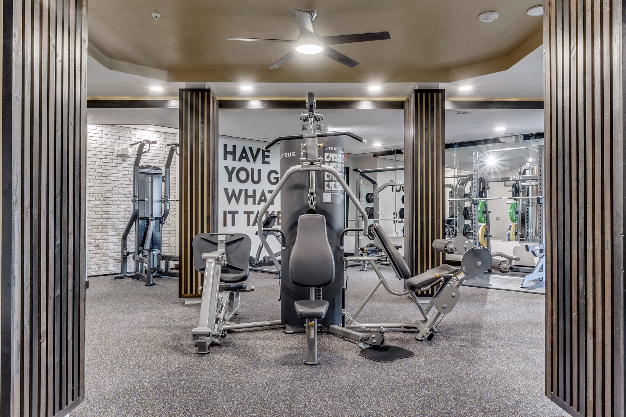 fitness center at The Armstrong at Knox Apartments 