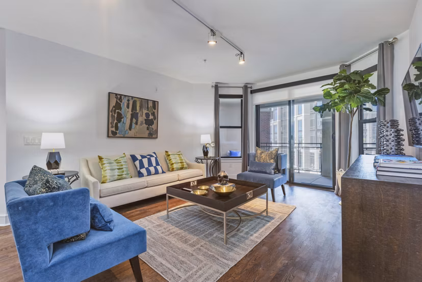 living room at The Armstrong at Knox Apartments