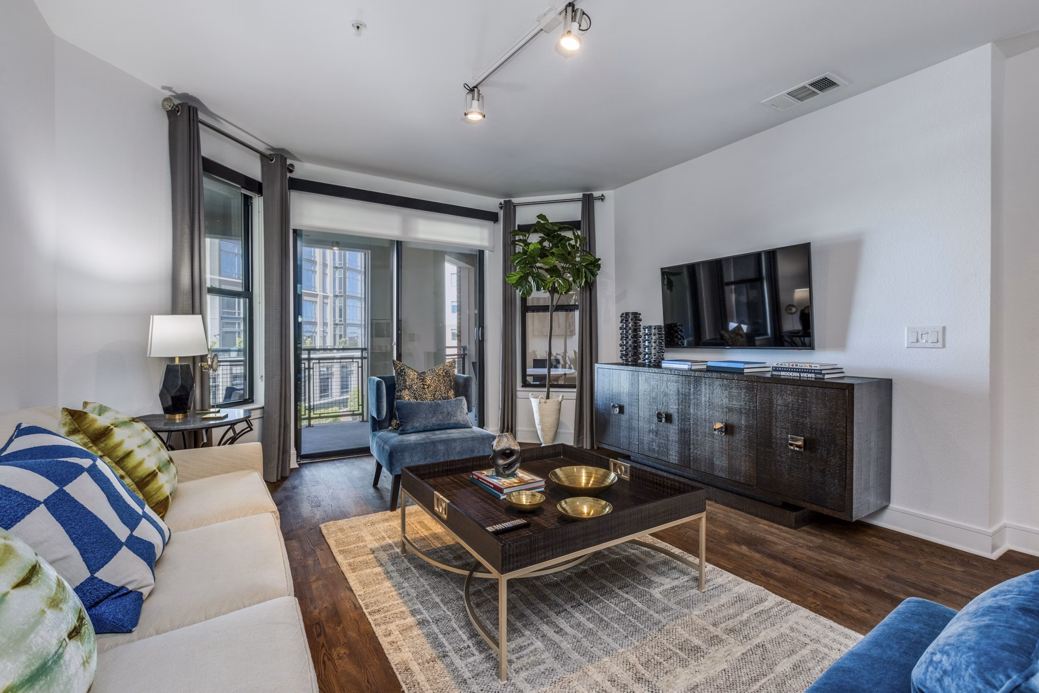 living room at The Armstrong at Knox Apartments