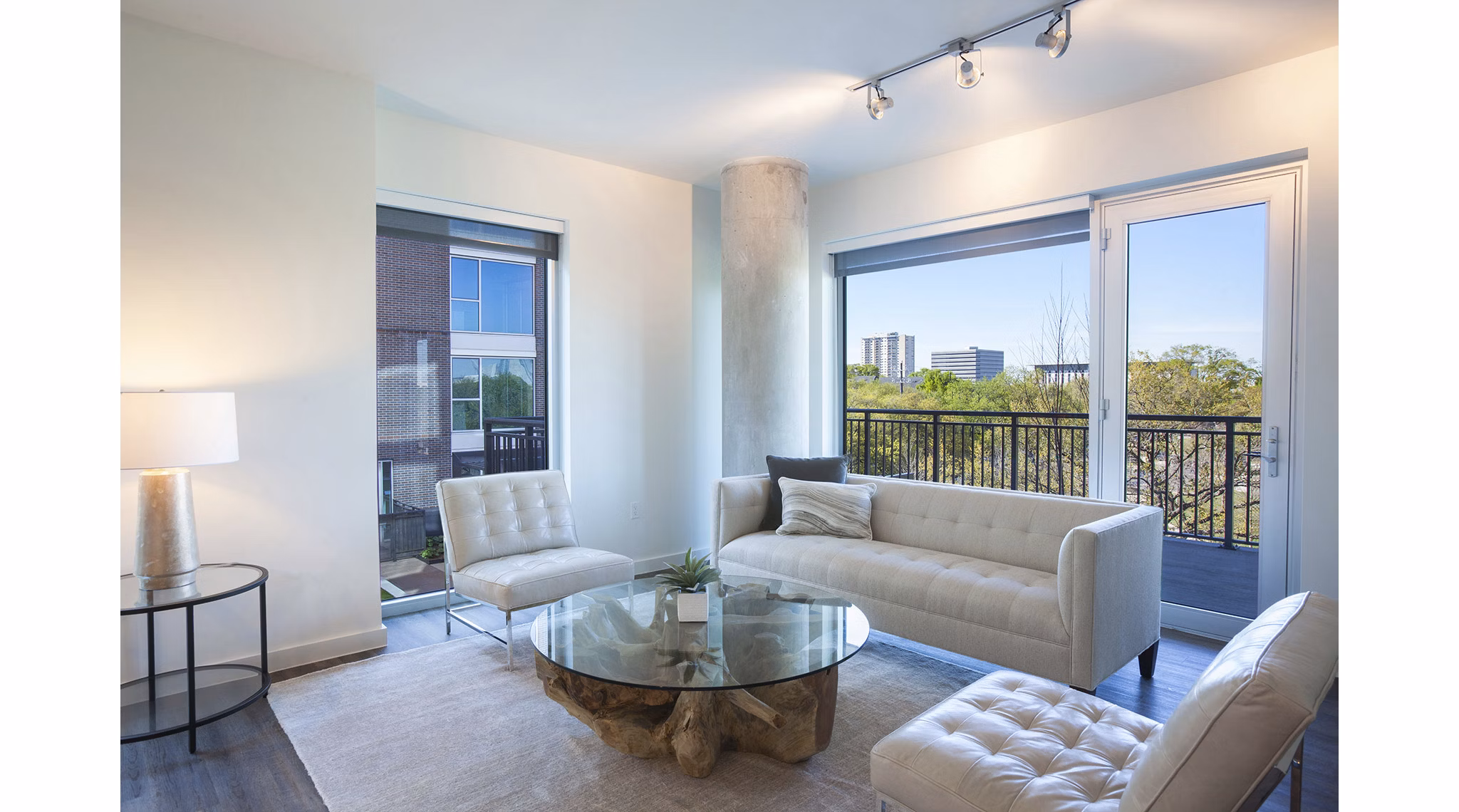 living room at Avenue Grove Apartments