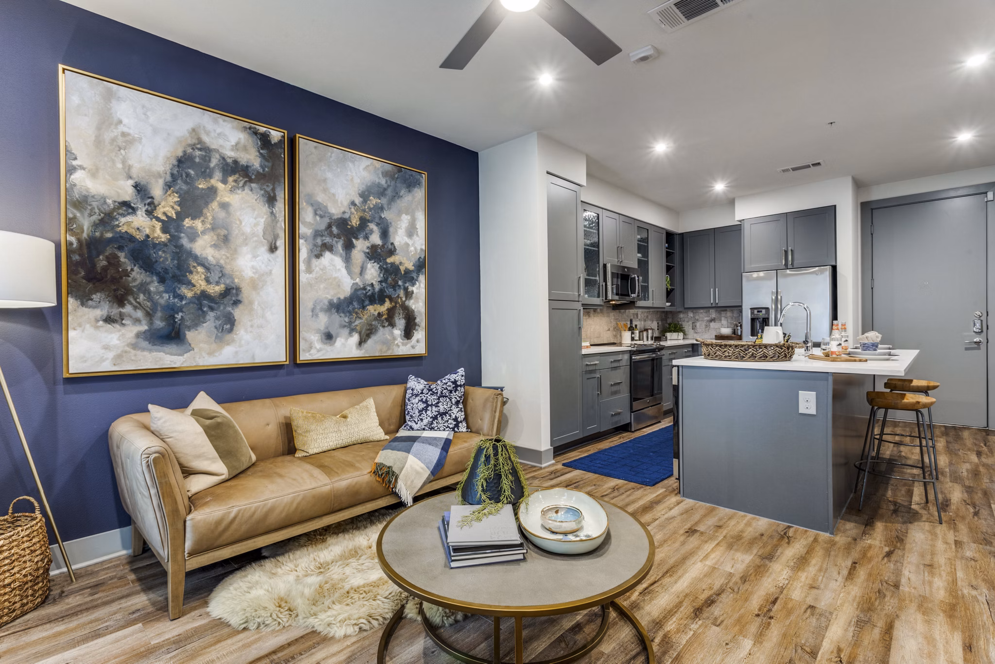 living room at The Braden on Fifth Apartments