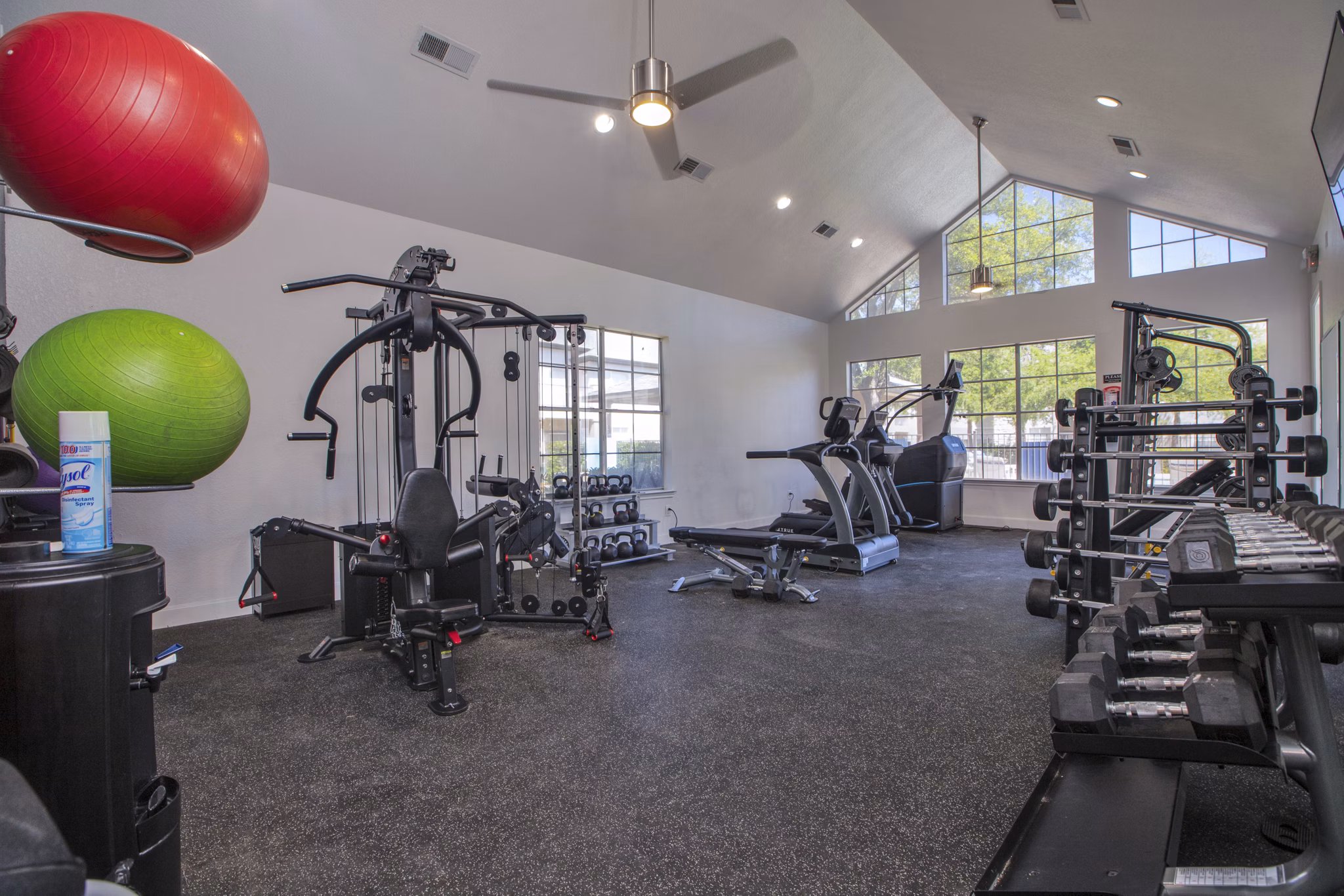 fitness center at The Brook Apartments