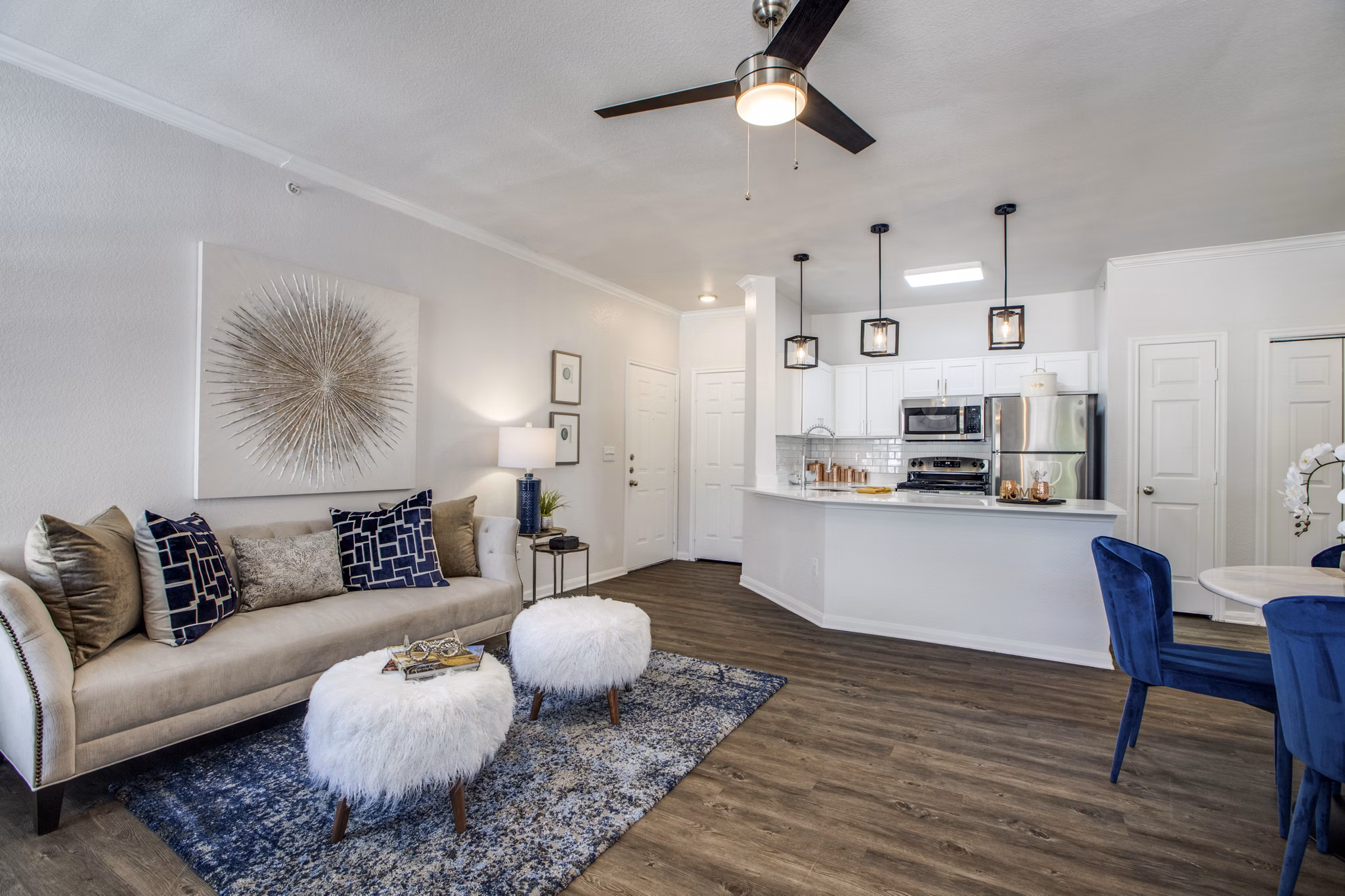 living room at The Brook Apartments