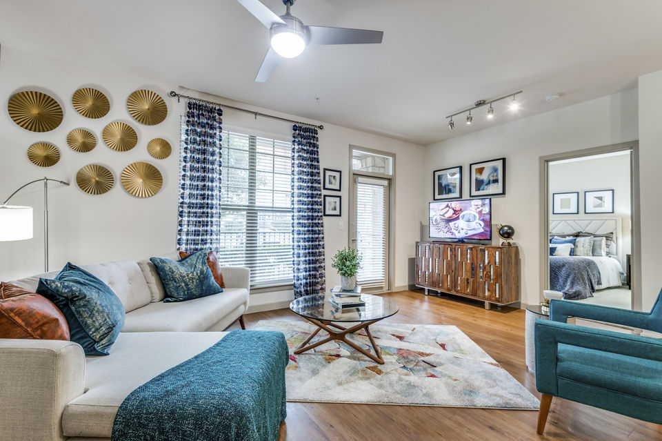living room at The Ellis Apartments