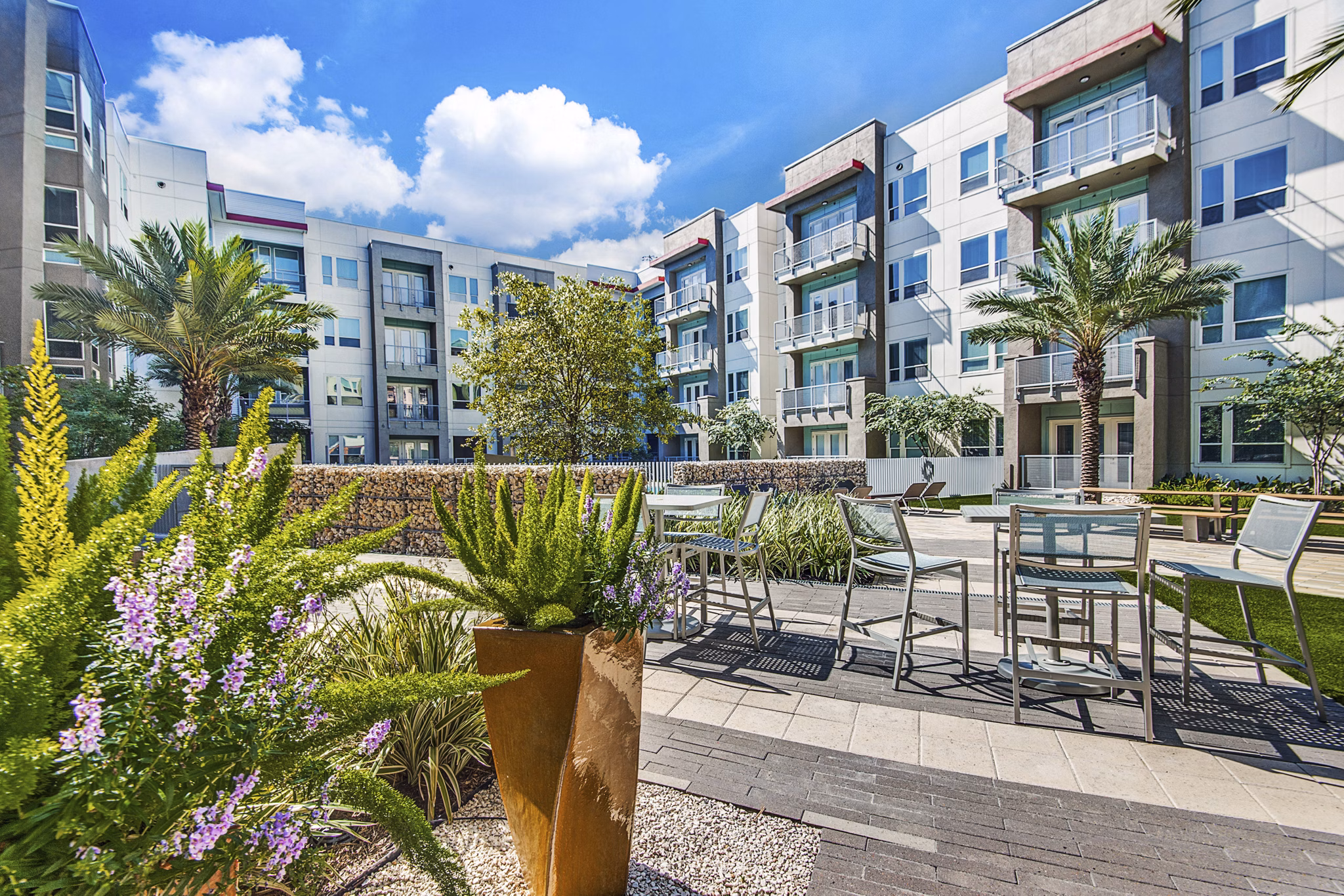 pool patio at The Pierpont Apartments