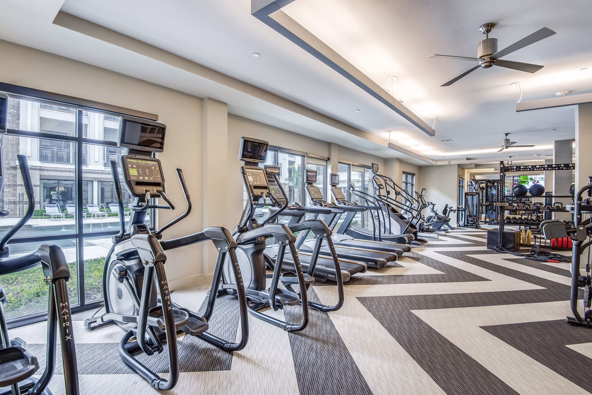 fitness center at Sinclair Apartments