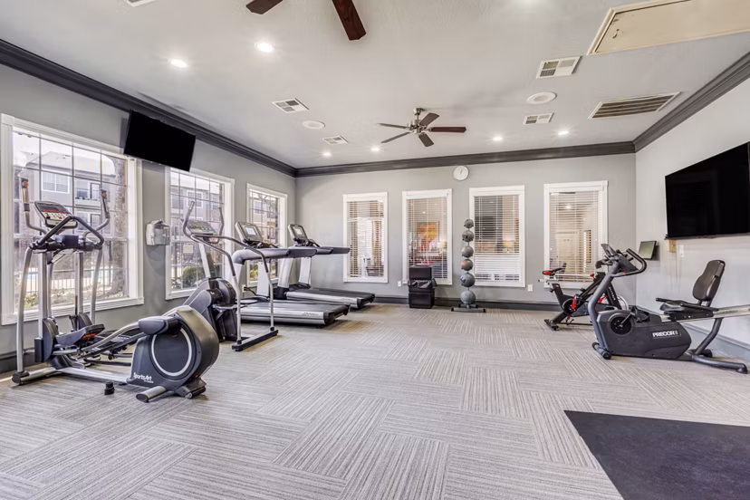 fitness center at The Trestles Apartments