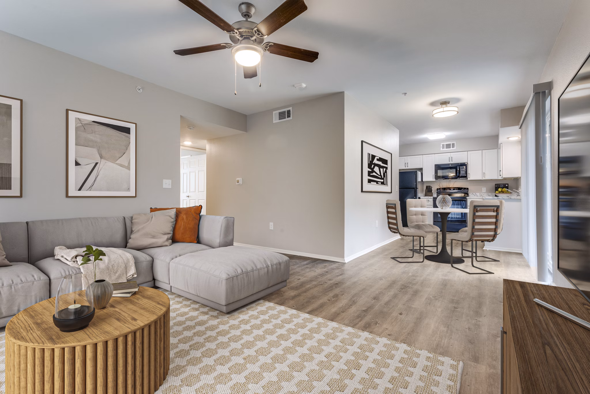living room at Waterside Apartments