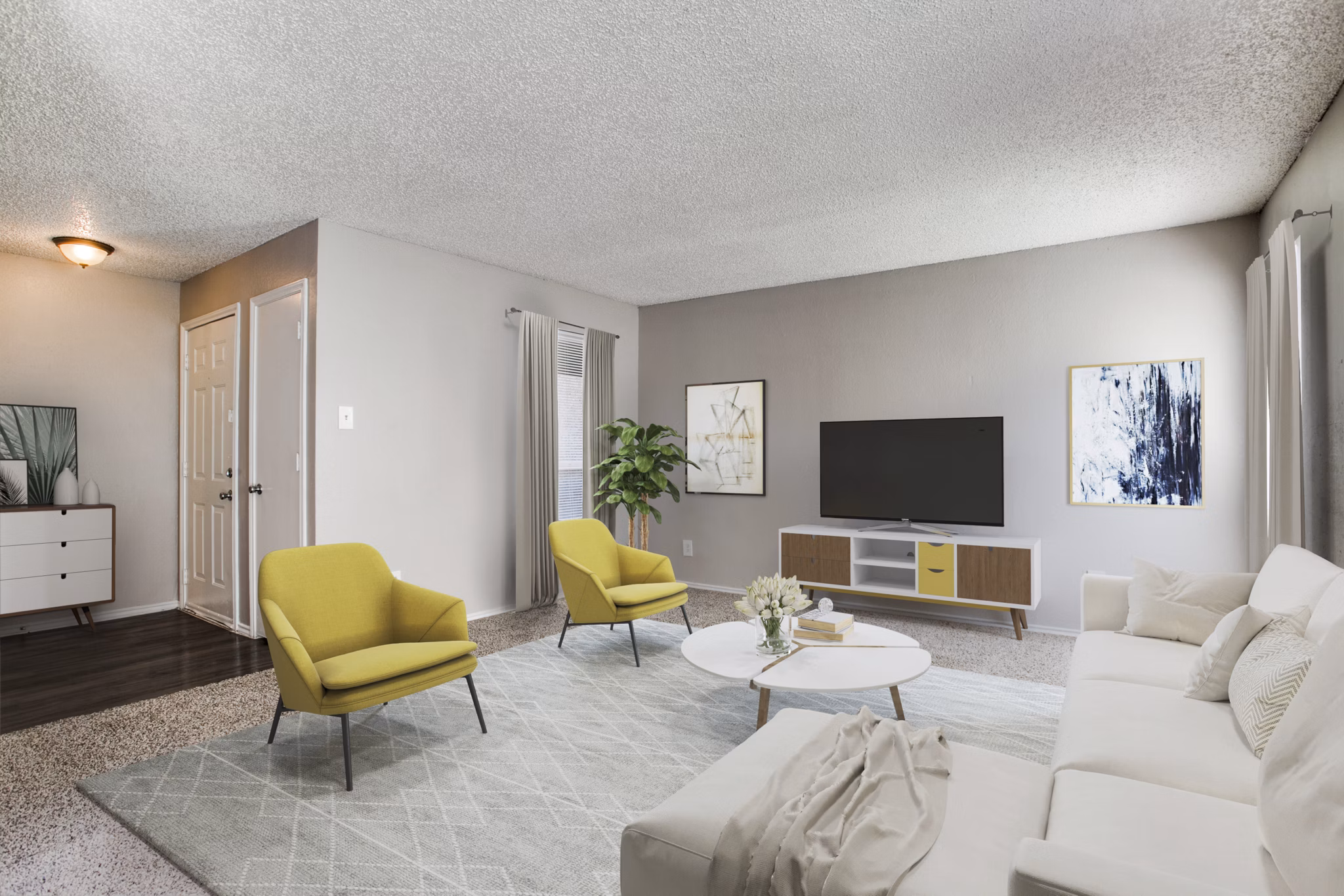 living room at Waterside Apartments