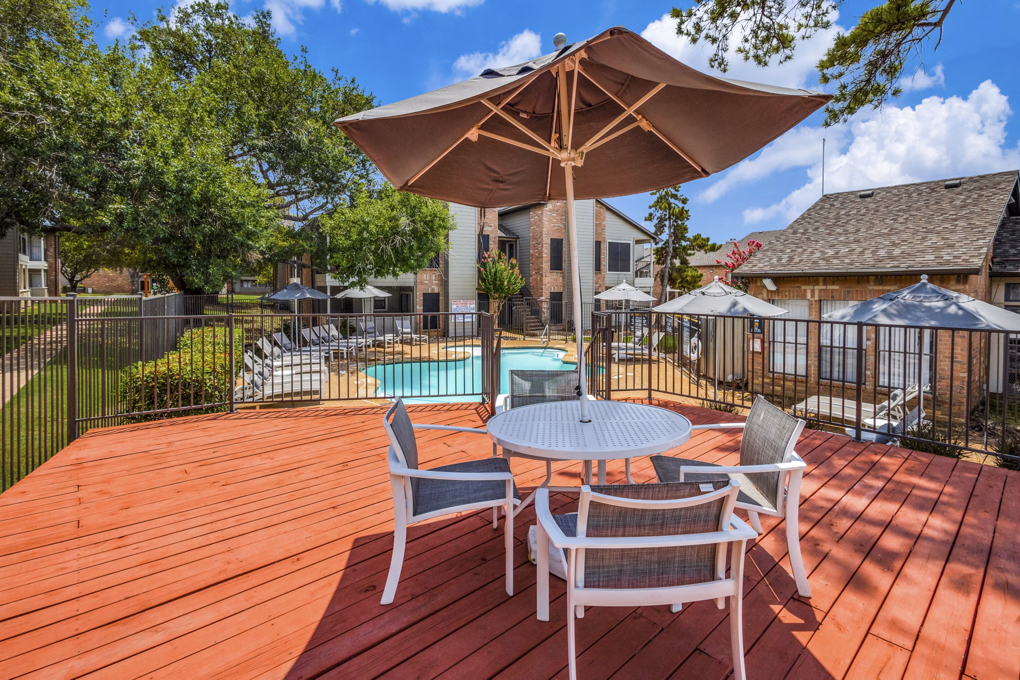 pool patio at Barrow Apartments