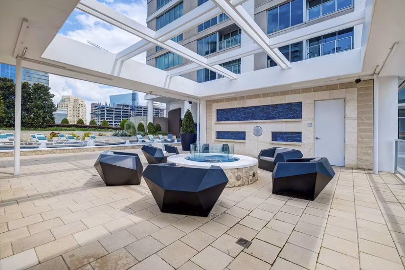 fire pit/patio at Cirque Residences Apartments
