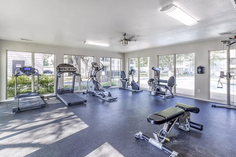 fitness center at Hunters Glen Apartments