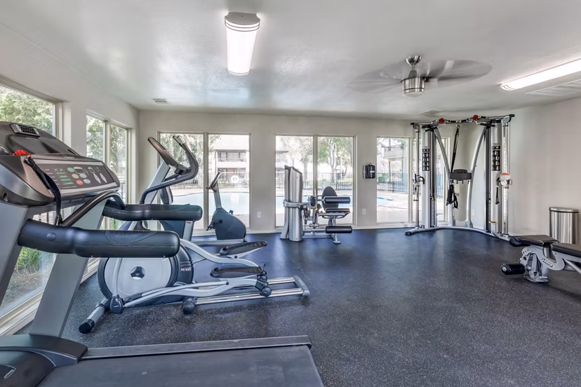 fitness center at Hunters Glen Apartments