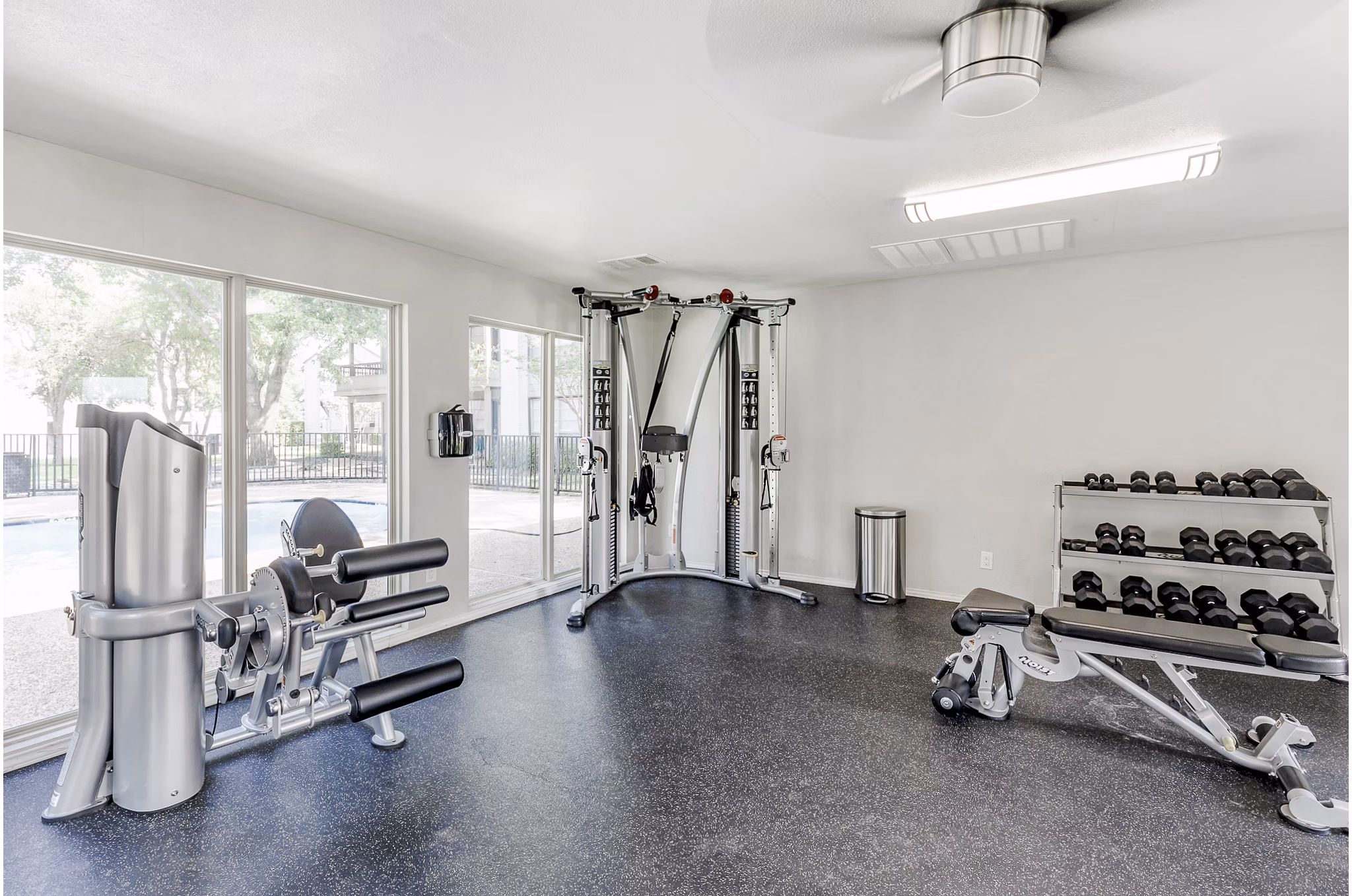 fitness center at Hunters Glen Apartments