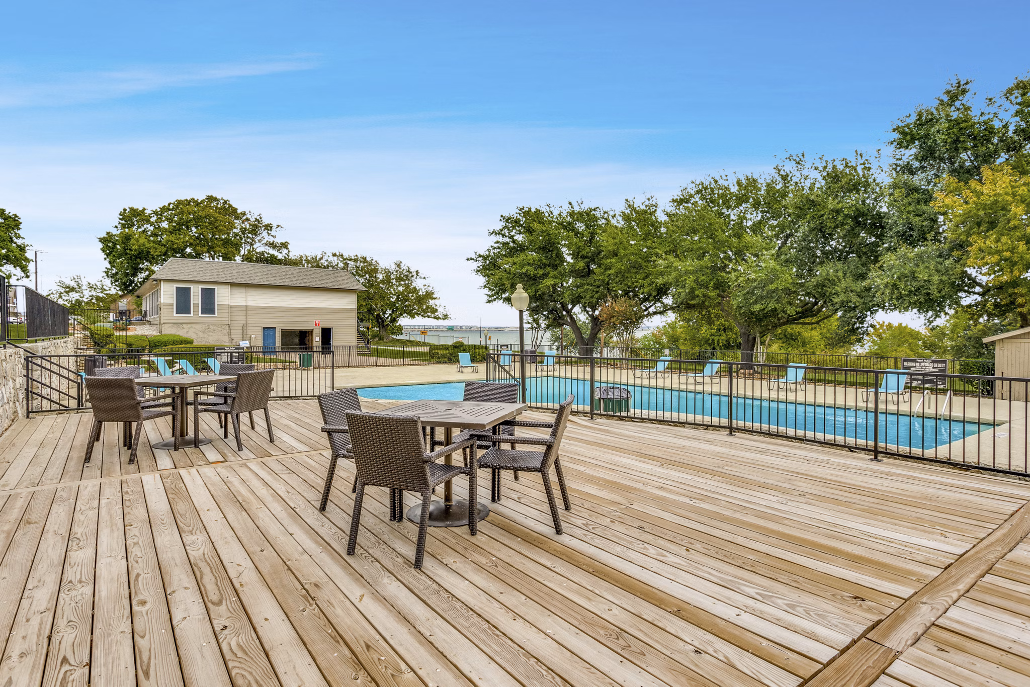 pool patio at Lake Colony Apartments