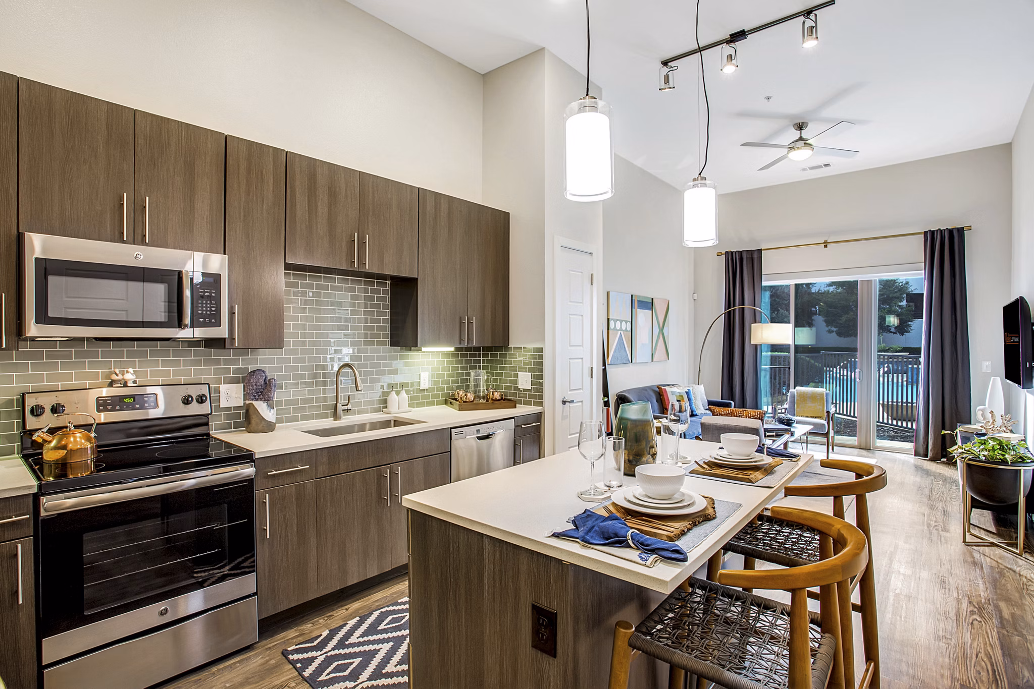 kitchen at Madera at LeftBank Apartments