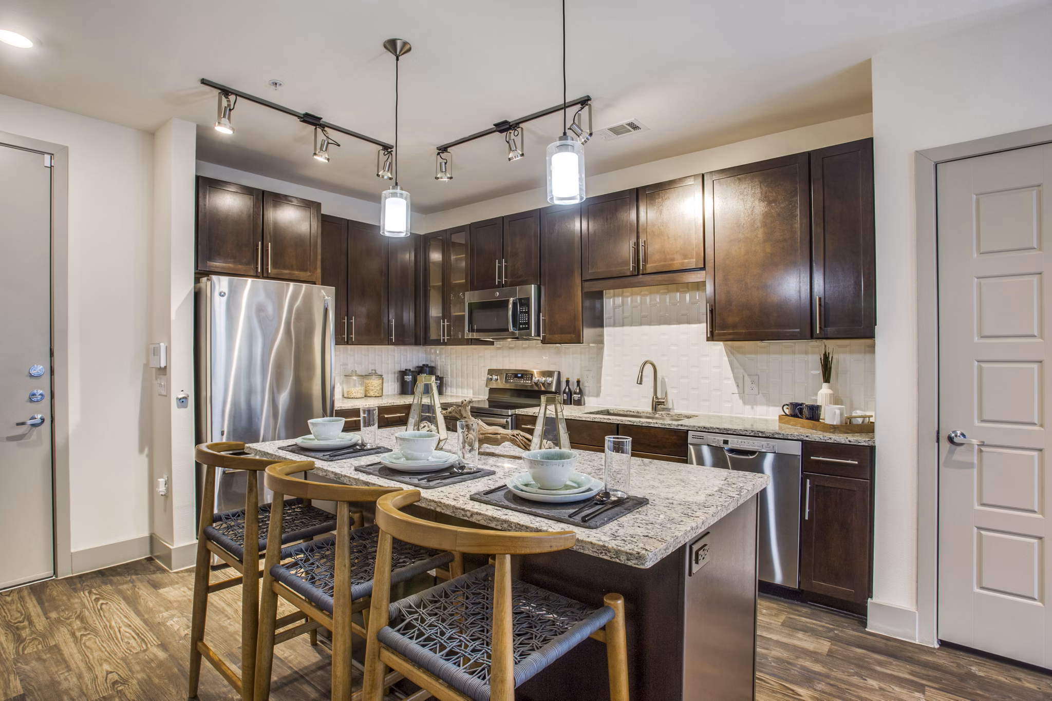 kitchen at Madera at LeftBank Apartments