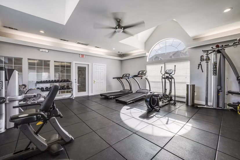 fitness center at Mission Fairways Apartments