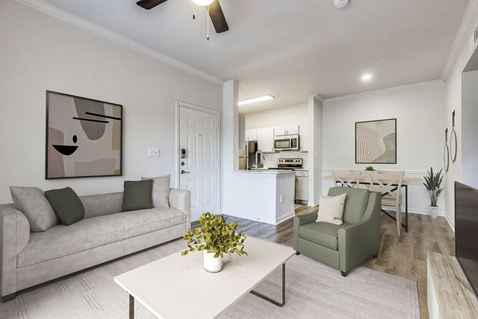 living room at Mission Rockwall Apartments