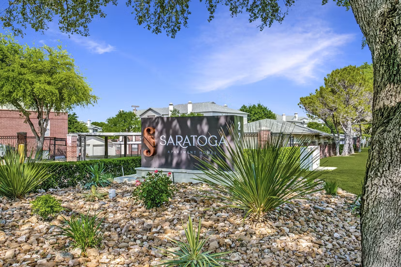 signage at Saratoga Apartments